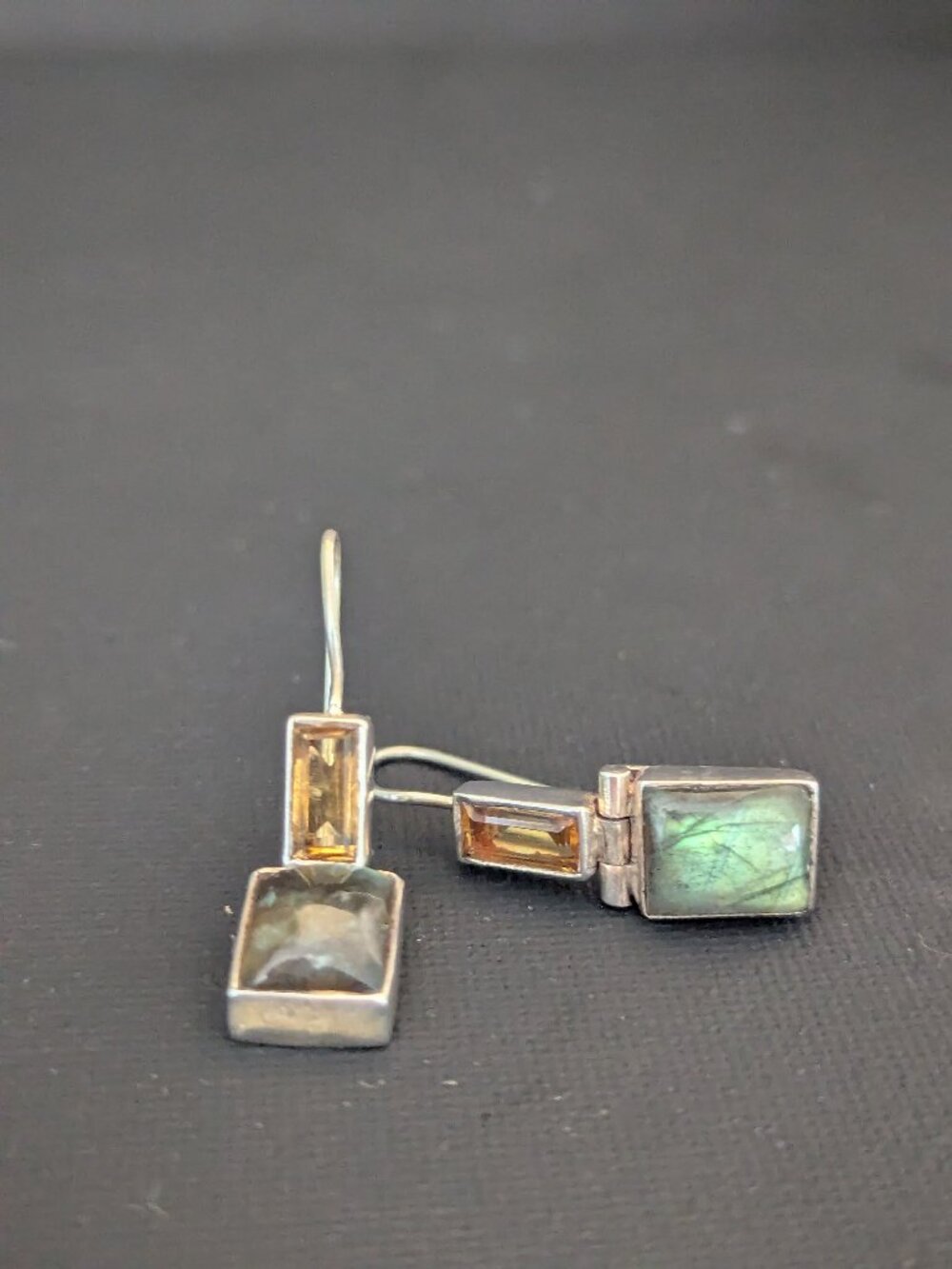 Silpada Sterling Silver Laboradite and Citrine Earrings